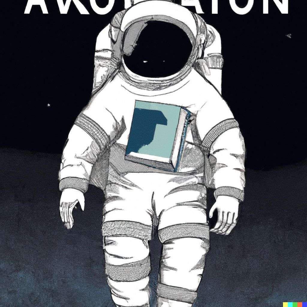 an astronaut, book cover art